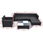 vidaXL Set muebles de jardín 6 piezas y cojines ratán sintético negro vidaXL Set muebles de jardín 6 piezas y cojines ratán sintético negro
