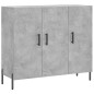 vidaXL Aparador de madera de ingeniería gris hormigón 90x34x80 cm