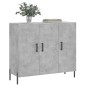 vidaXL Aparador de madera de ingeniería gris hormigón 90x34x80 cm