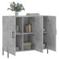 vidaXL Aparador de madera de ingeniería gris hormigón 90x34x80 cm