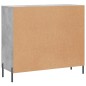 vidaXL Aparador de madera de ingeniería gris hormigón 90x34x80 cm