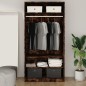 vidaXL Armario madera contrachapada color roble ahumado 100x50x200 cm vidaXL Armario madera contrachapada color roble ahumado 100x50x200 cm