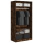 vidaXL Armario madera contrachapada color roble ahumado 100x50x200 cm vidaXL Armario madera contrachapada color roble ahumado 100x50x200 cm