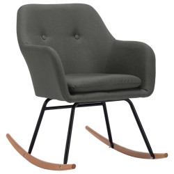 vidaXL Silla mecedora de tela gris oscura
