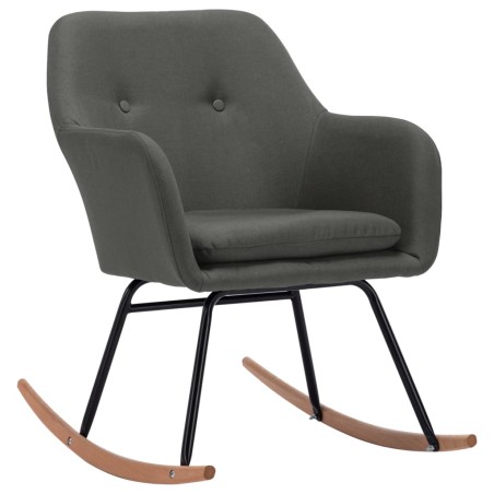 vidaXL Silla mecedora de tela gris oscura