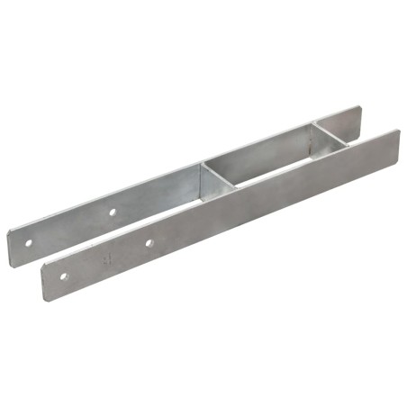 vidaXL Anclajes de valla 6 uds acero galvanizado plateado 8x6x60 cm