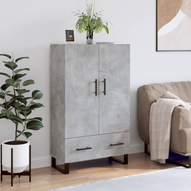 vidaXL Aparador alto madera de ingeniería gris hormigón 69,5x31x115 cm