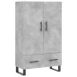 vidaXL Aparador alto madera de ingeniería gris hormigón 69,5x31x115 cm