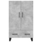vidaXL Aparador alto madera de ingeniería gris hormigón 69,5x31x115 cm