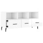 vidaXL Mueble de TV madera contrachapada blanco brillo 102x36x50 cm vidaXL Mueble de TV madera contrachapada blanco brillo 102x36x50 cm
