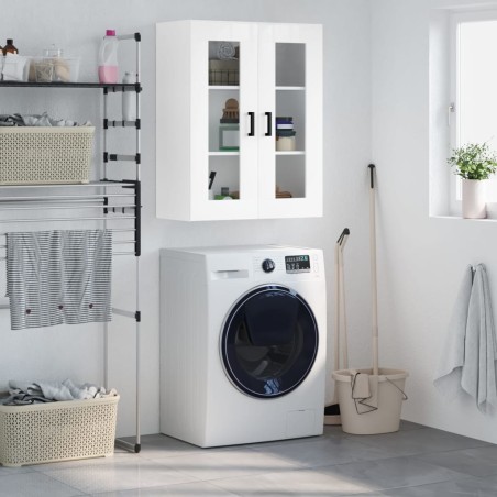 vidaXL Armario de pared blanco brillante 69,5x34x90 cm