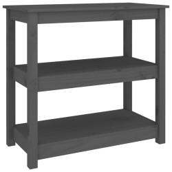 vidaXL Mesa consola de madera maciza de pino gris 80x40x74 cm