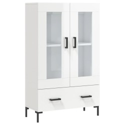 vidaXL Aparador alto madera de ingeniería blanco brillo 69,5x31x115 cm