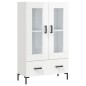 vidaXL Aparador alto madera de ingeniería blanco brillo 69,5x31x115 cm