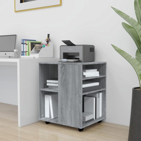 vidaXL Armario con ruedas madera contrachapada gris Sonoma 60x53x72 cm