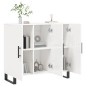 vidaXL Aparador de madera de ingeniería blanco brillo 90x34x80 cm vidaXL Aparador de madera de ingeniería blanco brillo 90x34x80 cm