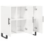 vidaXL Aparador de madera de ingeniería blanco brillo 90x34x80 cm vidaXL Aparador de madera de ingeniería blanco brillo 90x34x80 cm