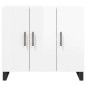 vidaXL Aparador de madera de ingeniería blanco brillo 90x34x80 cm vidaXL Aparador de madera de ingeniería blanco brillo 90x34x80 cm