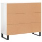vidaXL Aparador de madera de ingeniería blanco brillo 90x34x80 cm vidaXL Aparador de madera de ingeniería blanco brillo 90x34x80 cm