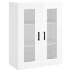 vidaXL Armario de pared blanco brillante 69,5x34x90 cm