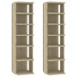 vidaXL Muebles zapateros 2 uds color roble Sonoma 27,5x27x102 cm vidaXL Muebles zapateros 2 uds color roble Sonoma 27,5x27x102 cm