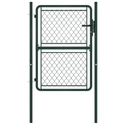 vidaXL Puerta de valla de jardín acero verde 100x125 cm