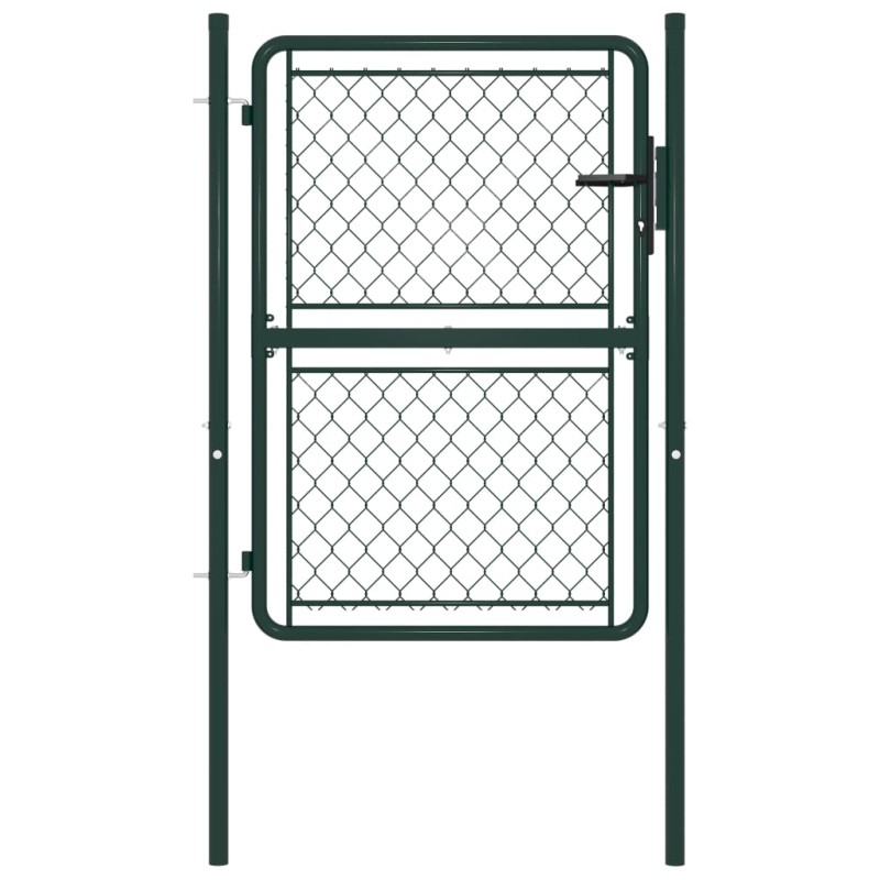 vidaXL Puerta de valla de jardín acero verde 100x125 cm