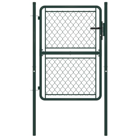vidaXL Puerta de valla de jardín acero verde 100x125 cm