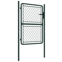 vidaXL Puerta de valla de jardín acero verde 100x125 cm