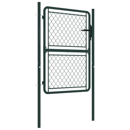 vidaXL Puerta de valla de jardín acero verde 100x125 cm