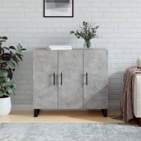 vidaXL Aparador de madera de ingeniería gris hormigón 90x34x80 cm