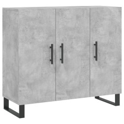 vidaXL Aparador de madera de ingeniería gris hormigón 90x34x80 cm