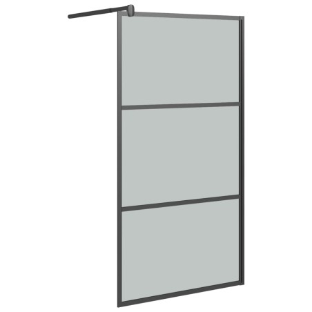vidaXL Mampara de ducha accesible vidrio ESG oscuro negro 100x195 cm