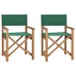 vidaXL Sillas de director plegables 2 uds madera maciza teca verde vidaXL Sillas de director plegables 2 uds madera maciza teca verde
