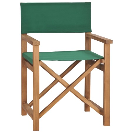 vidaXL Sillas de director plegables 2 uds madera maciza teca verde