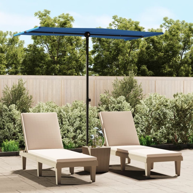vidaXL Sombrilla de jardín con palo de aluminio azul celeste 180x110cm vidaXL Sombrilla de jardín con palo de aluminio azul celeste 180x110cm