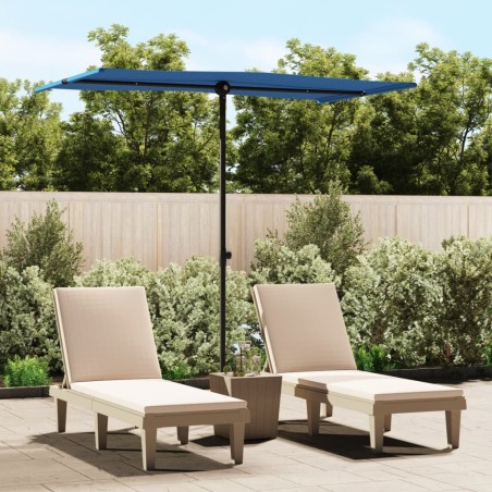 vidaXL Sombrilla de jardín con palo de aluminio azul celeste 180x110cm 