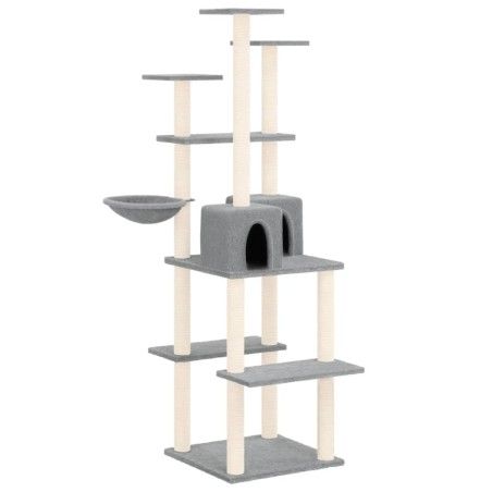 vidaXL Rascador para gatos con postes de sisal gris claro 167 cm