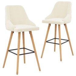 vidaXL Taburetes de cocina 2 unidades terciopelo crema