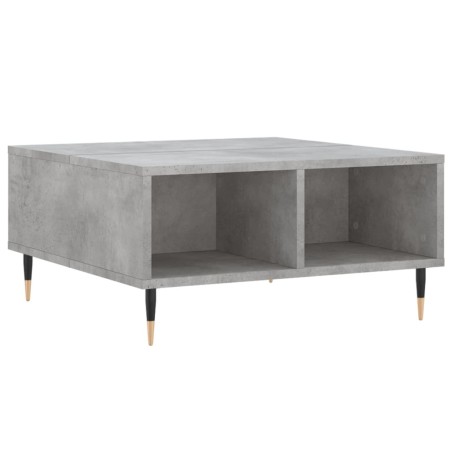 vidaXL Mesa de centro madera de ingeniería gris hormigón 60x60x30 cm