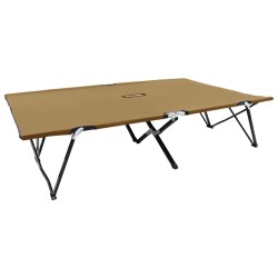 vidaXL Tumbona plegable para 2 personas acero gris taupe