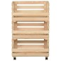 vidaXL Carrito para verduras madera maciza de pino 37x30x80 cm vidaXL Carrito para verduras madera maciza de pino 37x30x80 cm