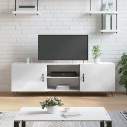 vidaXL Mueble de TV madera de ingeniería blanco brillante 150x30x50 cm
