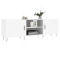 vidaXL Mueble de TV madera de ingeniería blanco brillante 150x30x50 cm vidaXL Mueble de TV madera de ingeniería blanco brillante 150x30x50 cm