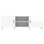 vidaXL Mueble de TV madera de ingeniería blanco brillante 150x30x50 cm vidaXL Mueble de TV madera de ingeniería blanco brillante 150x30x50 cm