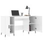 vidaXL Escritorio madera contrachapada blanco brillante 140x50x75 cm vidaXL Escritorio madera contrachapada blanco brillante 140x50x75 cm