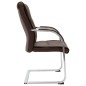vidaXL Silla de oficina voladiza de cuero sintético marrón vidaXL Silla de oficina voladiza de cuero sintético marrón