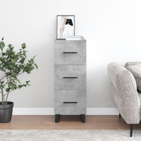 vidaXL Aparador de madera contrachapada gris hormigón 34,5x34x90 cm