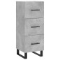 vidaXL Aparador de madera contrachapada gris hormigón 34,5x34x90 cm