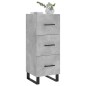 vidaXL Aparador de madera contrachapada gris hormigón 34,5x34x90 cm